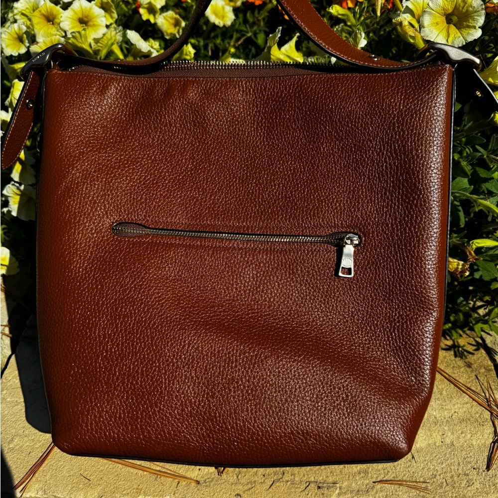 Coach Brown Leather Tote Shoulder Bag - Picture 2 of 7